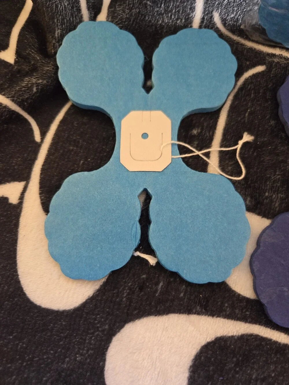 6-Pack Blue Theme Four Leaf Clover Tissue Paper Flower Garlands, NWT